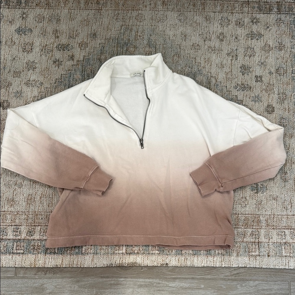 Z Supply Ombré Zeta Dip Dye Half Zip Pullover